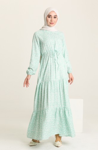 Mint Green Hijab Dress 3303-08