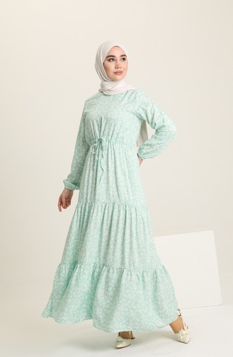 Mint Green Hijab Dress 3303-08
