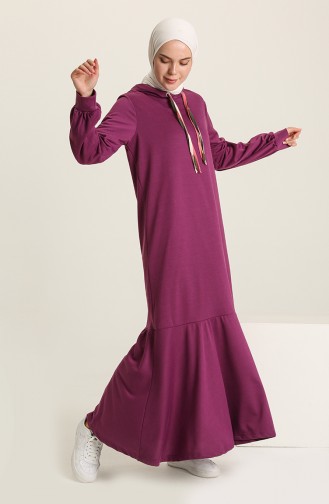 Plum Hijab Dress 6005-04