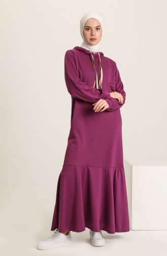 Plum Hijab Dress 6005-04