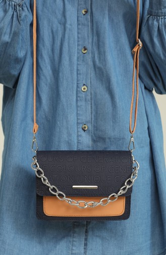 Navy Blue Shoulder Bags 3507-45