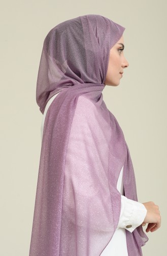 Simli Tül Şal 8675-02 Lila