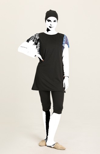 Blau Hijab Badeanzug 2203A-01