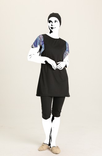 Blau Hijab Badeanzug 2203A-01