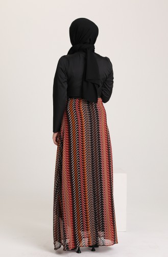 Schwarz Hijab Kleider 8136-02