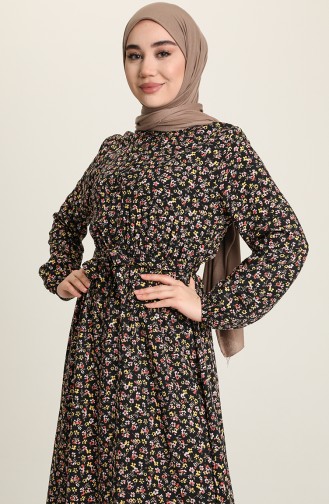 Schwarz Hijab Kleider 4066-01