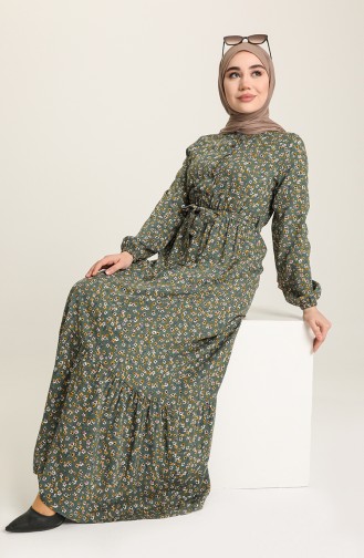 Teal Hijab Dress 4066-06