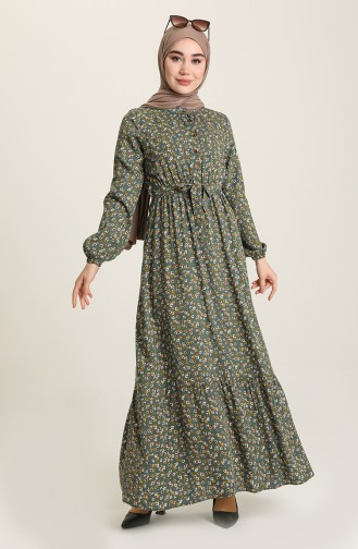 فستان اخضر نفطي 4066-06