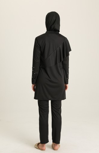 Schwarz Hijab Badeanzug 2216-01
