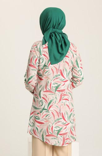 Minahill Keten Emprime Tunik 227134-01 Yeşil