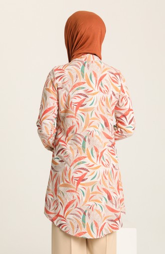 Minahill Keten Emprime Tunik 227134-02 Oranj