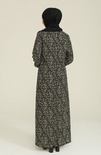 Desenli Elbise 1774-01 Siyah