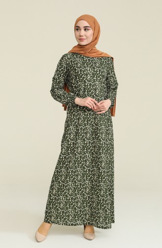 Khaki Hijab Dress 1774-02