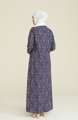 Navy Blue Hijab Dress 1774-04