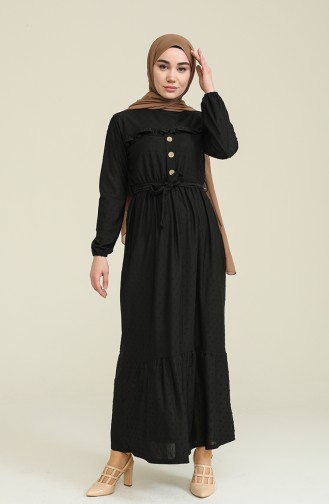 Black Hijab Dress 2402-04
