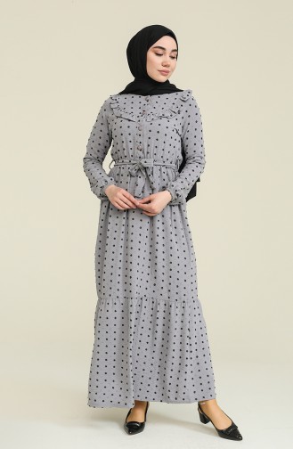 Grau Hijab Kleider 2403-03