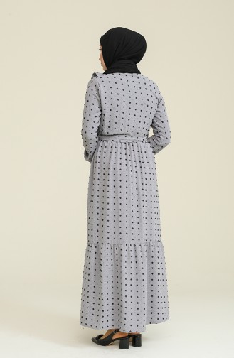 Grau Hijab Kleider 2403-03