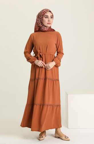 فستان أخضر تبغ 2405-03