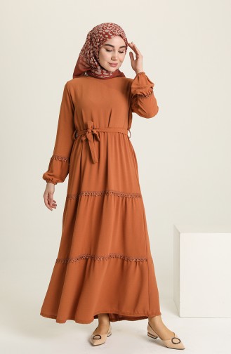 Tan Hijab Dress 2405-03