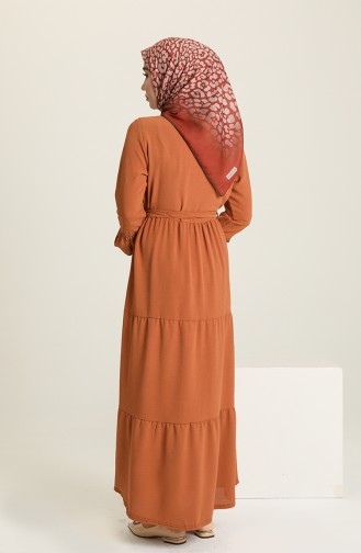 Tan Hijab Dress 2405-03