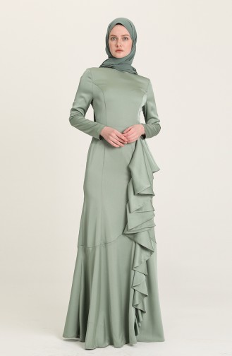 Unreife Mandelgrün Hijab-Abendkleider 0026-02