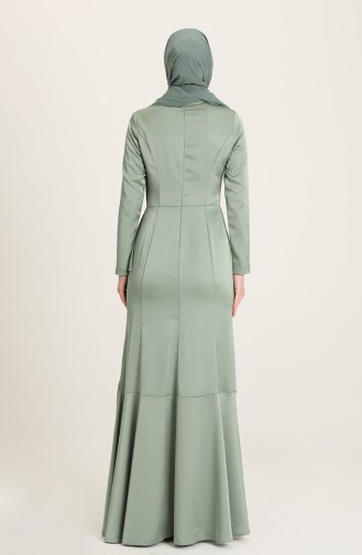 Unreife Mandelgrün Hijab-Abendkleider 0026-02