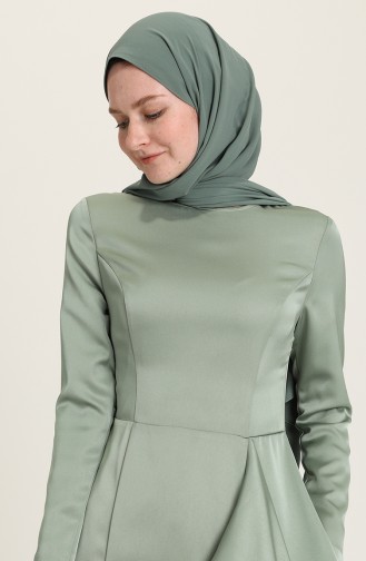 Unreife Mandelgrün Hijab-Abendkleider 0026-02