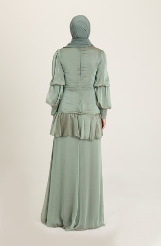 Unreife Mandelgrün Hijab-Abendkleider 0098-02