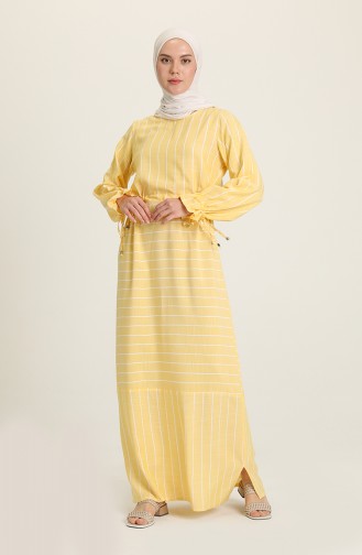 Robe Viscose à Rayures 4500-06 Jaune 4500-06