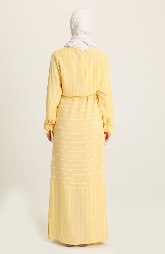 Robe Viscose à Rayures 4500-06 Jaune 4500-06