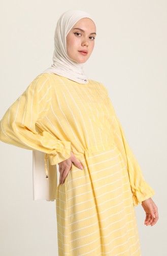 Robe Viscose à Rayures 4500-06 Jaune 4500-06