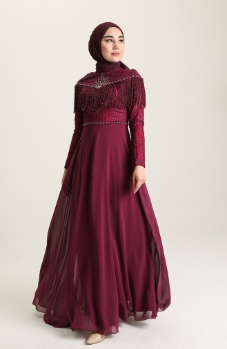 Zwetschge Hijab-Abendkleider 9201-04