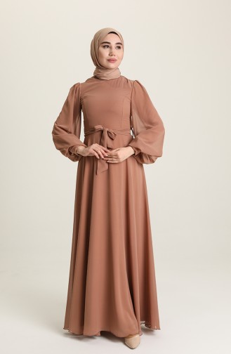 Milchkaffee Hijab-Abendkleider 5470-04