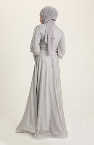 Grau Hijab-Abendkleider 5672-10