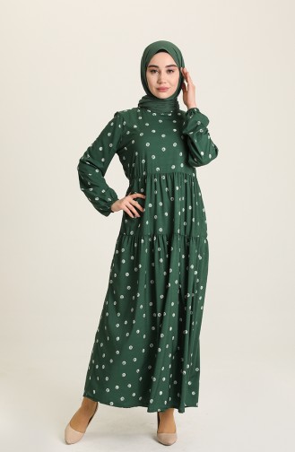 Green Hijab Dress 1767-01