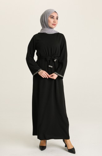 Black Hijab Dress 3296-08