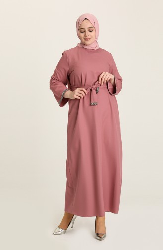 Robe Hijab Rose Pâle 3296-10