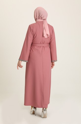 Beige-Rose Hijab Kleider 3296-10