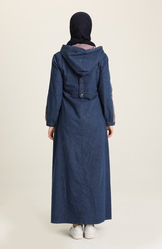 Dunkelblau Hijab Kleider 9308-01