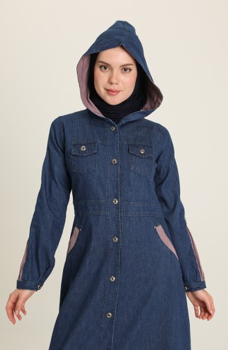 Dunkelblau Hijab Kleider 9308-01