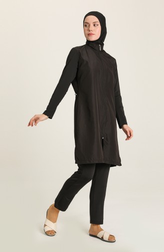 Schwarz Hijab Badeanzug 22400-01