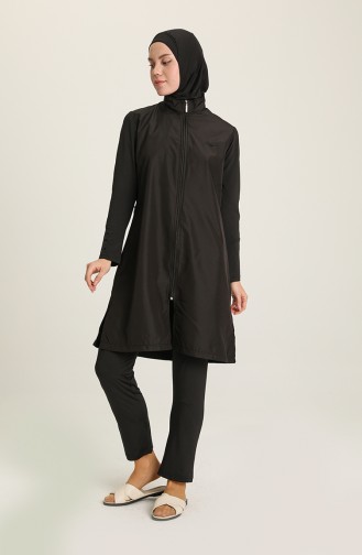 Schwarz Hijab Badeanzug 22400-01
