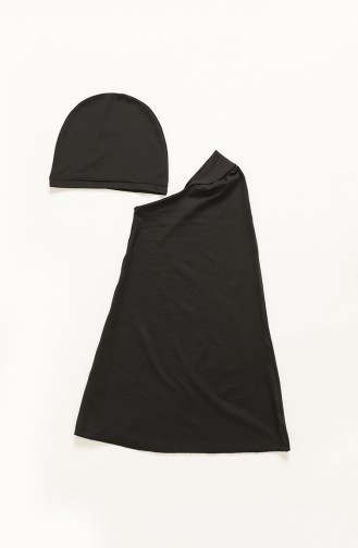 Schwarz Hijab Badeanzug 22400-01