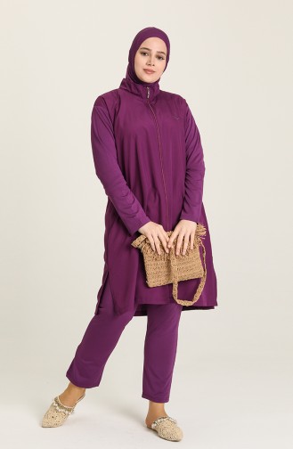 Aubergine Hijab Badeanzug 22400-04