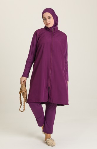 Aubergine Hijab Badeanzug 22400-04