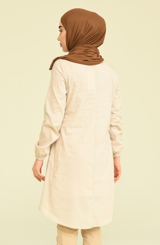 Patlı Tunik 1766-02 Krem