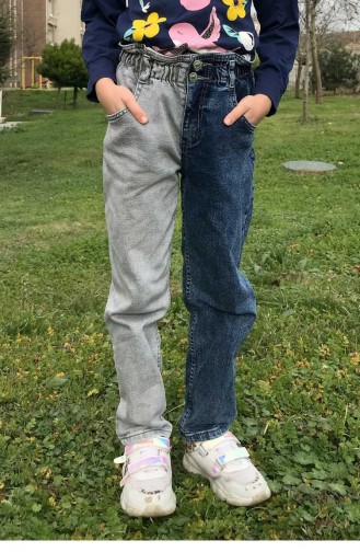Dark Blue Jeans Children and Baby Pants 6015.Koyu Kot