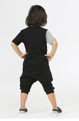 Schwarz Kinderbekleidung 22SUM-001.Gri-Siyah