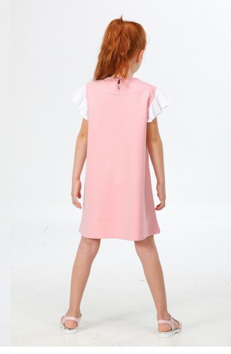 Pink Children`s Dress 22SUM-010.Pembe