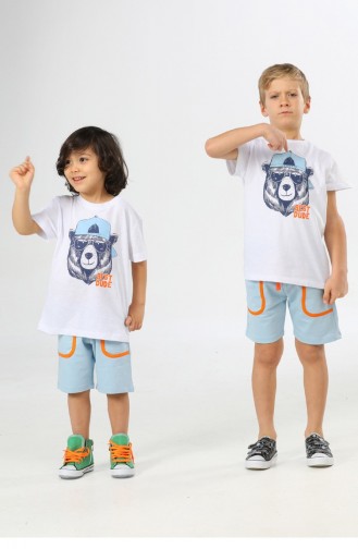 Vêtements Enfant Blanc 22SUM-025.RENKLİ